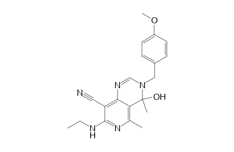 3-(4-methoxybenzyl)-4,5-dimethyl-4-hydroxy-7-ethylamino-3,4-dihydropyrido[4,3-d]pyrimidine-8-nitrile