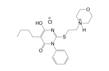 morpholinium, 4-[2-[(5-butyl-1,6-dihydro-4-hydroxy-6-oxo-1-phenyl-2-pyrimidinyl)thio]ethyl]-, chloride