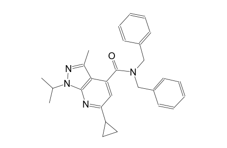 N,N-dibenzyl-6-cyclopropyl-1-isopropyl-3-methyl-1H-pyrazolo[3,4-b]pyridine-4-carboxamide