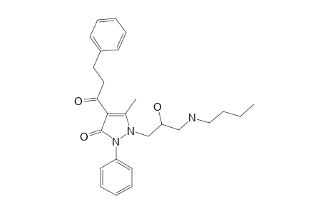 1-(2-HYDROXY-3-(BUTYLAMINO)-PROPYL)-5-METHYL-2-PHENYL-4-(3-PHENYLPROPIONYL)-1,2-DIHYDRO-PYRAZOL-3-ONE