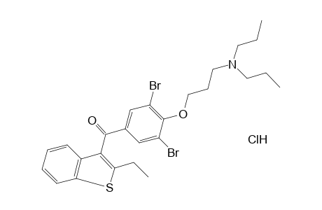 3,5-dibromo-4-[3-(dipropylamino)propoxy]phenyl-2-ethylbenzo[b]thien-3-yl ketone, hydrochloride