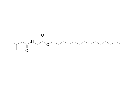 Sarcosine, N-(3-methylbut-2-enoyl)-, tetradecyl ester