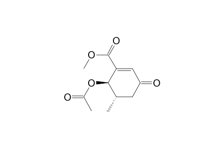 1-Cyclohexene-1-carboxylic acid, 6-(acetyloxy)-5-methyl-3-oxo-, methyl ester, trans-