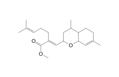 5-Heptenoic acid, 2-[(3,4,4a,5,6,8a-hexahydro-4,7-dimethyl-2H-1-benzopyran-2-yl)methylene]-6-methyl-, methyl ester, [2R-[2.alpha.(E),4.alpha.,4a.beta.,8a.beta.]]-