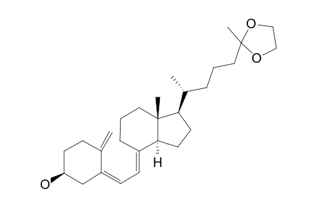 27-Nor-9,10-secocholesta-5,7,10(19)-trien-25-one, 3-hydroxy-, cyclic 1,2-ethanediyl acetal, (3.beta.,5Z,7E)-