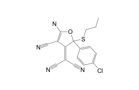 2-[5-Amino-2-(propylsulfanyl)-2-(4-chlorophenyl)-4-cyano-2,3-dihydrofuran-3-ylidene]propanedinitrile