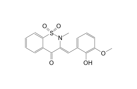 4H-1,2-benzothiazin-4-one, 2,3-dihydro-3-[(2-hydroxy-3-methoxyphenyl)methylene]-2-methyl-, 1,1-dioxide, (3Z)-