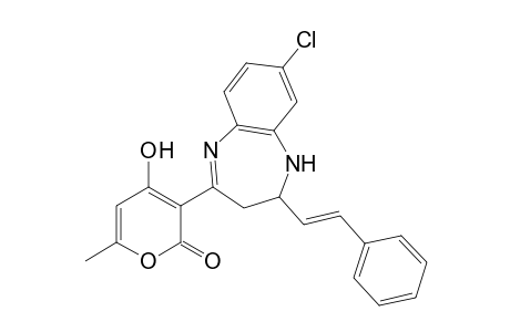 (E)-3-(8-CHLORO-2-VINYL-2,3-DIHYDRO-1H-1,5-BENZODIAZEPIN-4-YL)-4-HYDROXY-6-METHYL-2H-PYRAN-2-ONE