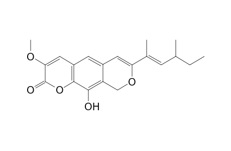 LEPTOSHAEROLIDE;(+)-7-[(1E)-1,3-DIMETHYLPENT-1-ENYL]-10-HYDROXY-3-METHOXYBENZO-[1,2-B:5,4-C']-DIPYRAN-2(9H)-ONE