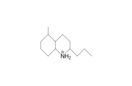 Rac-5.beta.-methyl-2.alpha.-propyl-cis-perhydroquinoline cation