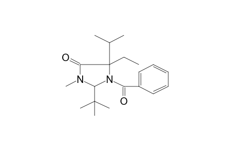 1-Benzoyl-2-tert-butyl-5-ethyl-5-isopropyl-3-methyl-4-imidazolidinone