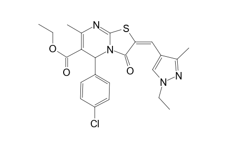 ethyl (2E)-5-(4-chlorophenyl)-2-[(1-ethyl-3-methyl-1H-pyrazol-4-yl)methylene]-7-methyl-3-oxo-2,3-dihydro-5H-[1,3]thiazolo[3,2-a]pyrimidine-6-carboxylate