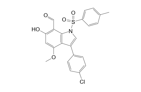 3-(4-Chlorophenyl)-6-hydroxy-4-methoxy-1-(toluene-4-sulfonyl)indole-7-carbaldehyde