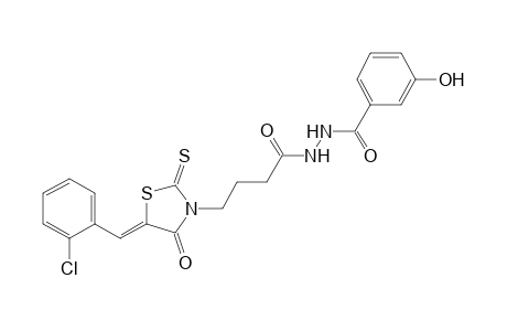 4-[(5Z)-5-(2-chlorobenzylidene)-4-oxo-2-thioxo-1,3-thiazolidin-3-yl]-N'-(3-hydroxybenzoyl)butanohydrazide