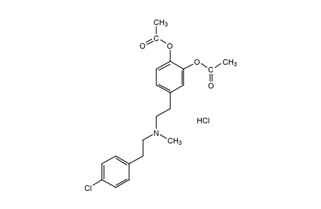 4-{2-[(p-chlorophenethyl)methylamino]ethyl}pyrocatechol, diacetate(ester), hydrochloride