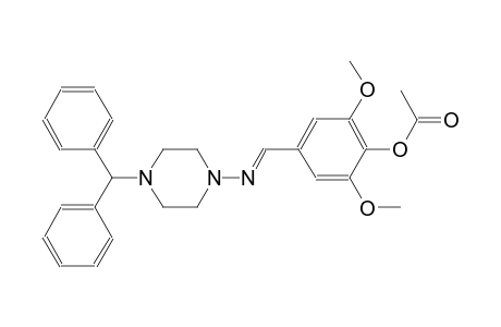 4-{(E)-[(4-benzhydryl-1-piperazinyl)imino]methyl}-2,6-dimethoxyphenyl acetate