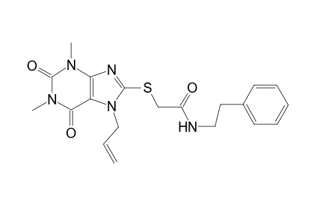 acetamide, N-(2-phenylethyl)-2-[[2,3,6,7-tetrahydro-1,3-dimethyl-2,6-dioxo-7-(2-propenyl)-1H-purin-8-yl]thio]-