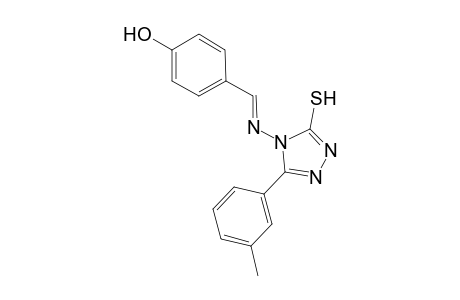 4-((E)-{[3-(3-methylphenyl)-5-sulfanyl-4H-1,2,4-triazol-4-yl]imino}methyl)phenol