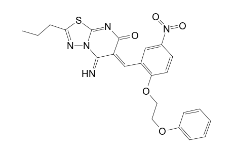 7H-[1,3,4]thiadiazolo[3,2-a]pyrimidin-7-one, 5,6-dihydro-5-imino-6-[[5-nitro-2-(2-phenoxyethoxy)phenyl]methylene]-2-propyl-, (6Z)-