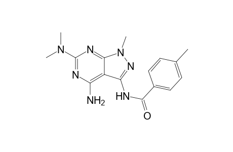 4-AMINO-6-DIMETHYLAMINO-1-METHYL-3-[(PARA-METHYLBENZOYL)-AMINO]-PYRAZOLO-[3,4-D]-PYRIMIDINE