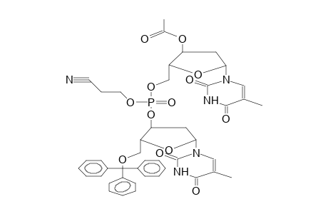 3'-O-ACETYL-5'-O-(5'-O-TRITYLDEOXYTHYMID-3'-YLOXY(CYANOETHYL)PHOSPHORYL)DEOXYTHYMIDINE (DIASTEREOMER MIXTURE)