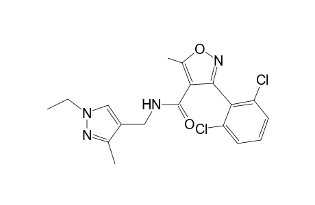 3-(2,6-dichlorophenyl)-N-[(1-ethyl-3-methyl-1H-pyrazol-4-yl)methyl]-5-methyl-4-isoxazolecarboxamide