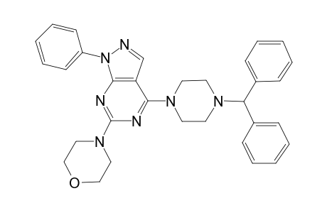 4-(4-benzhydryl-1-piperazinyl)-6-(4-morpholinyl)-1-phenyl-1H-pyrazolo[3,4-d]pyrimidine