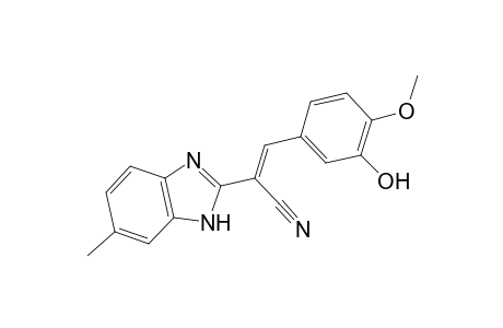 (E)-3-(3-hydroxy-4-methoxy-phenyl)-2-(6-methyl-1H-benzimidazol-2-yl)acrylonitrile