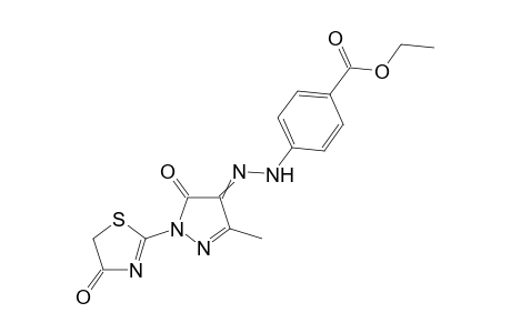 4-(4-ethoxycarbonyl-phenylhydrazono)-1-(4,5-dihydro-4-oxothiazol-2-yl)-3-methyl-1H-pyrazol-5(4H)-one