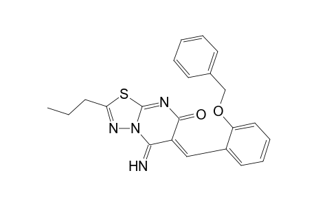 7H-[1,3,4]thiadiazolo[3,2-a]pyrimidin-7-one, 5,6-dihydro-5-imino-6-[[2-(phenylmethoxy)phenyl]methylene]-2-propyl-, (6Z)-