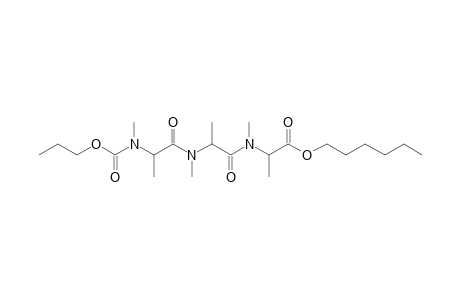 Alanylalanylalanine, N,N',N''-trimethyl-N''-propoxycarbonyl-, hexyl ester