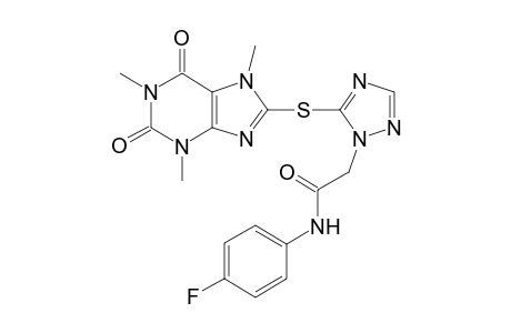 2-[5-[(2,6-diketo-1,3,7-trimethyl-purin-8-yl)thio]-1,2,4-triazol-1-yl]-N-(4-fluorophenyl)acetamide