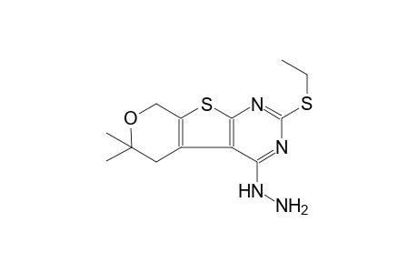 6H-pyrano[4',3':4,5]thieno[2,3-d]pyrimidine, 2-(ethylthio)-4-hydrazino-5,8-dihydro-6,6-dimethyl-