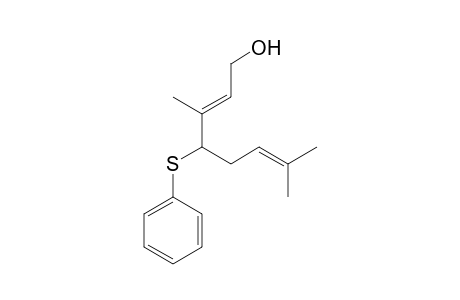 3,7-Dimethylocta-2,6-dien-1-ol, 4-(phenylthio)-