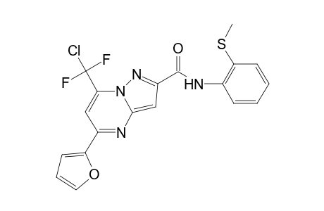 7-[chloranyl-bis(fluoranyl)methyl]-5-(furan-2-yl)-N-(2-methylsulfanylphenyl)pyrazolo[1,5-a]pyrimidine-2-carboxamide