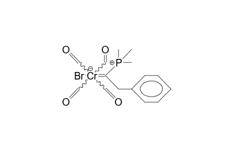 trans-Bromo-tetracarbonyl-(2-phenyl-1-<trimethylphosphoranylidene-ethyl) chromium