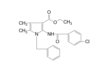 1-benzyl-2-(p-chlorobenzamido)-4,5-dimethylpyrrole-3-carboxylic acid, ethyl ester