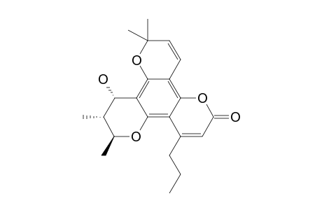 (+/-)-8-alpha-HYDROXY-6-beta,7-alpha,10,10-TETRAMETHYL-4-PROPYL-2H,6H,10H-7,8-DIHYDROBENZO-[1,2-B:3,4-B':5,6-B"]-TRIPYRAN-2-ONE