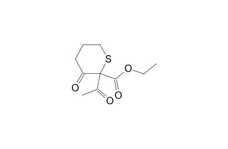 2H-Thiopyran-2-carboxylic acid, 2-acetyltetrahydro-3-oxo-, ethyl ester