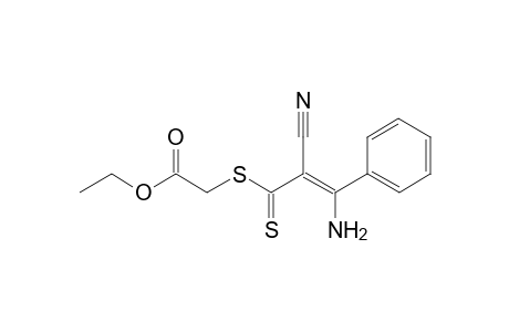 Ethyl 2-(3-amino-2-cyano-3-phenyl-1=thioxopropenylthio)acetate