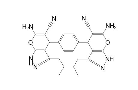 6-amino-4-[4-(6-amino-5-cyano-3-propyl-2,4-dihydropyrano[6,5-c]pyrazol-4-yl)phenyl]-3-propyl-2,4-dihydropyrano[6,5-c]pyrazole-5-carbonitrile