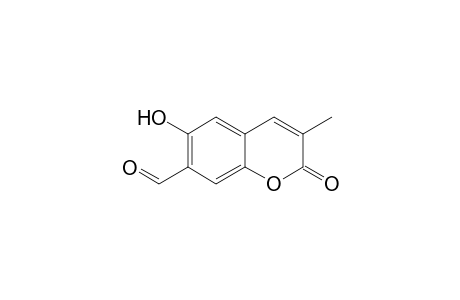 3-Methyl-6-oxidanyl-2-oxidanylidene-chromene-7-carbaldehyde