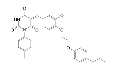 (5Z)-5-[3-methoxy-4-[2-(4-sec-butylphenoxy)ethoxy]benzylidene]-1-(p-tolyl)barbituric acid