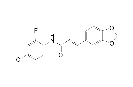 (2E)-3-(1,3-benzodioxol-5-yl)-N-(4-chloro-2-fluorophenyl)-2-propenamide