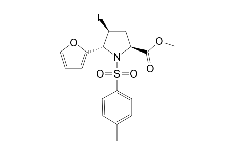 Methyl (2RS,4RS,5SR)-4-iodo-1-(4-tolylsulfonyl)-5-(2-furyl)pyrrolidine-2-carboxylate