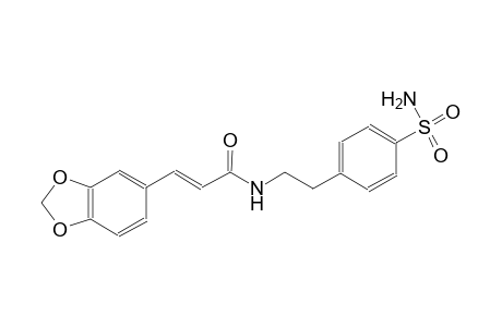 (2E)-N-{2-[4-(aminosulfonyl)phenyl]ethyl}-3-(1,3-benzodioxol-5-yl)-2-propenamide