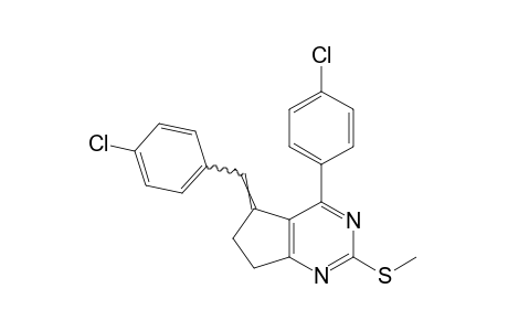 5-(p-chlorobenzylidene)-4-(p-chlorophenyl)-6,7-dihydro-2-(methylthio)-5H-cyclopentapyrimidine