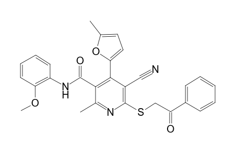 5-cyano-N-(2-methoxyphenyl)-2-methyl-4-(5-methyl-2-furanyl)-6-(phenacylthio)-3-pyridinecarboxamide