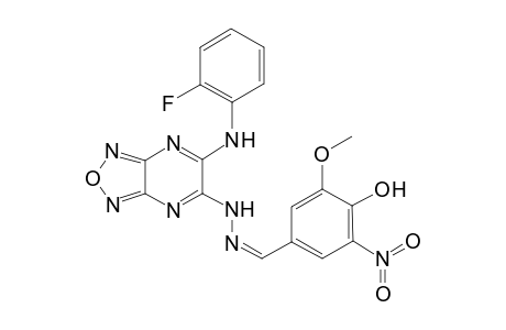 4-Hydroxy-3-methoxy-5-nitrobenzaldehyde [6-(2-fluoroanilino)[1,2,5]oxadiazolo[3,4-b]pyrazin-5-yl]hydrazone