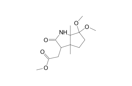 (6,6-Dimethoxy-3a,6a-dimethyl-2-oxooctahydrocyclopenta[b]pyrrol-3-yl)acetic acid, methyl ester